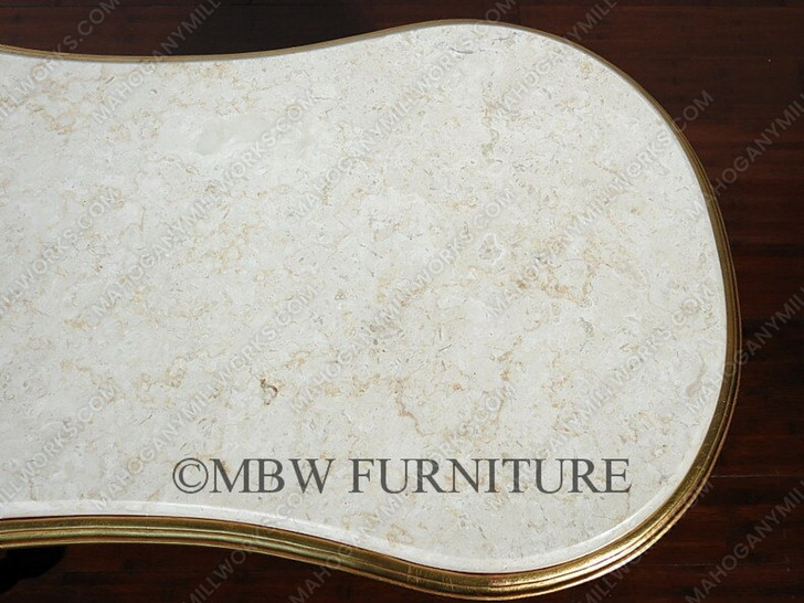 Gold Leaf Marble Top Occasional Coffee Table
