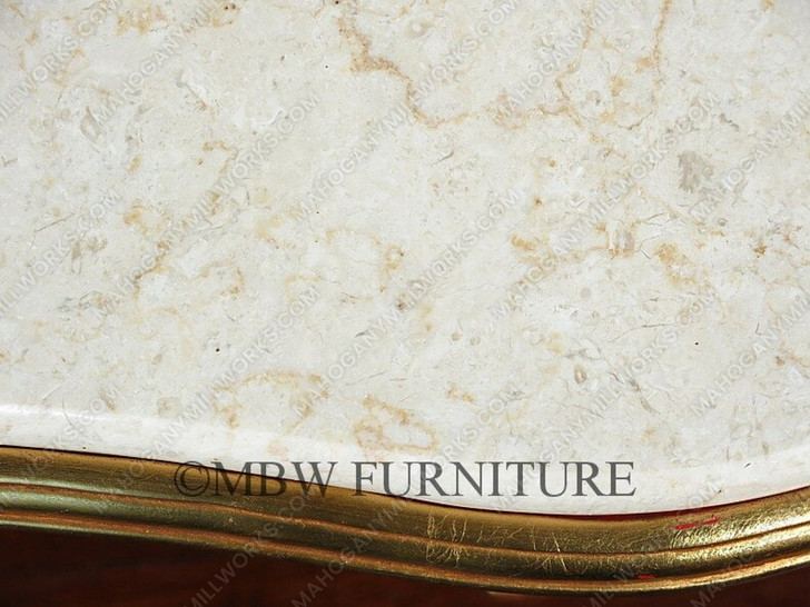 Gold Leaf Marble Top Occasional Coffee Table