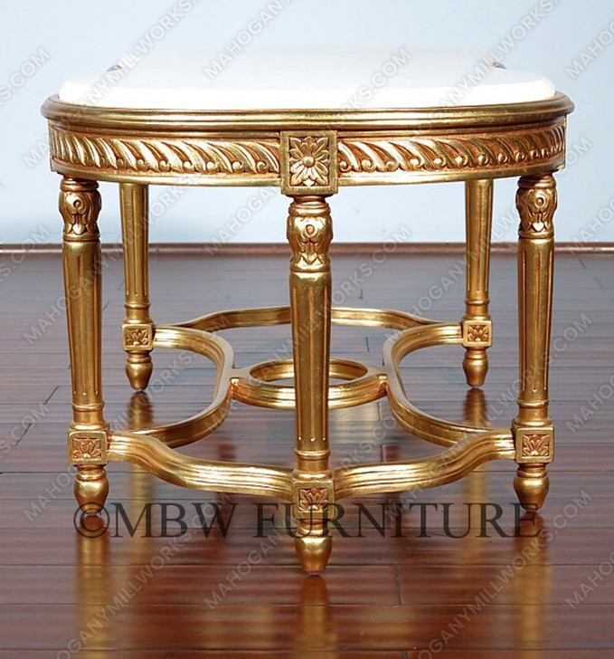 Gold Leaf Marble Top Occasional Coffee Table