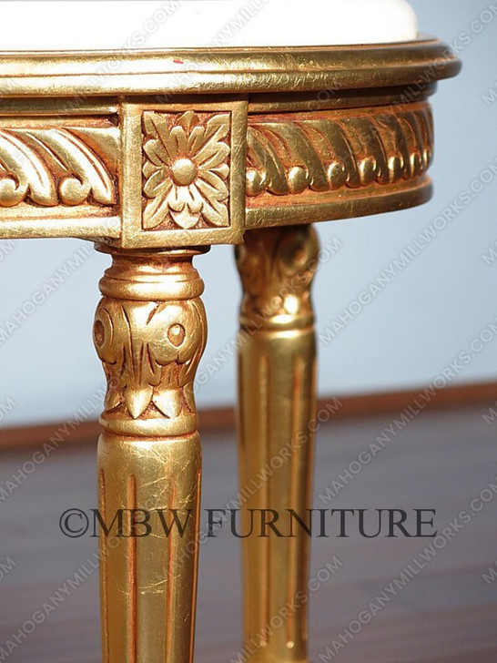 Gold Leaf Marble Top Occasional Coffee Table