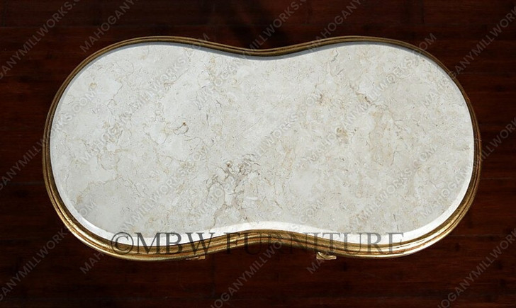 Gold Leaf Marble Top Occasional Table