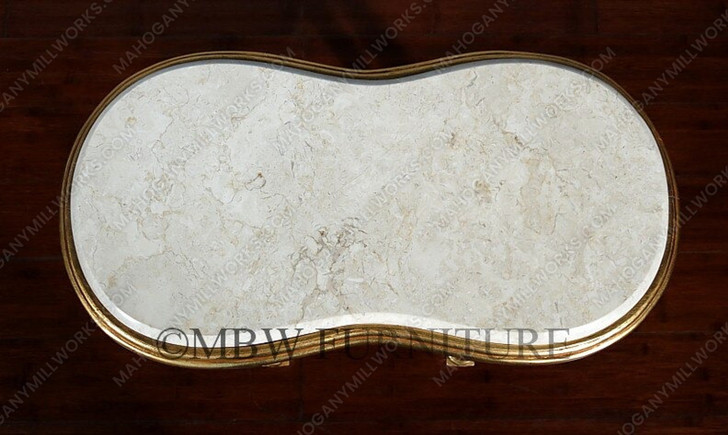 Gold Leaf Marble Top Occasional Table