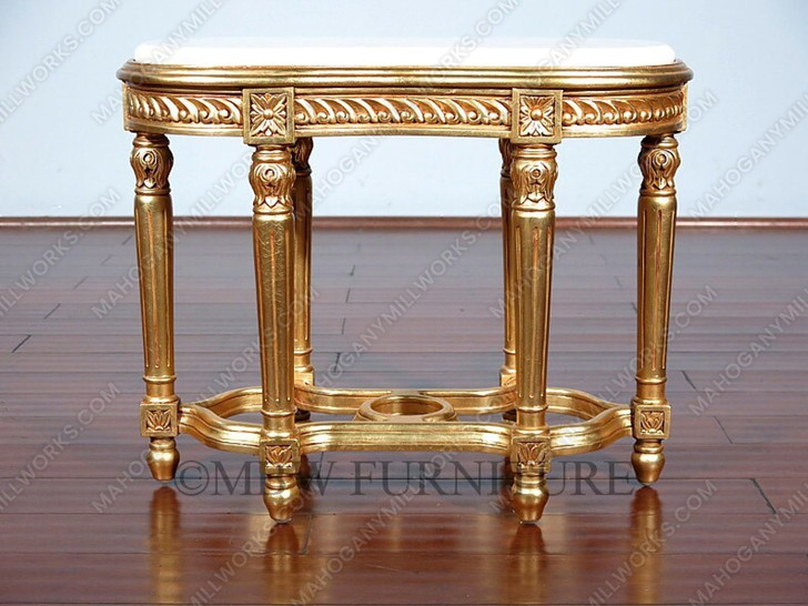 Gold Leaf Marble Top Occasional Table