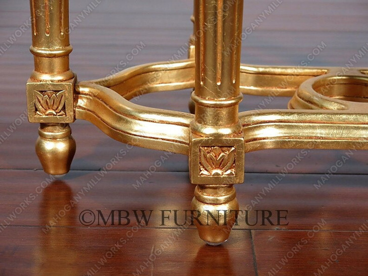 Gold Leaf Marble Top Occasional Table