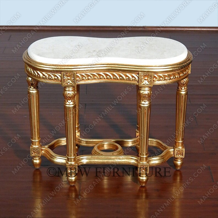 Gold Leaf Marble Top Occasional Table