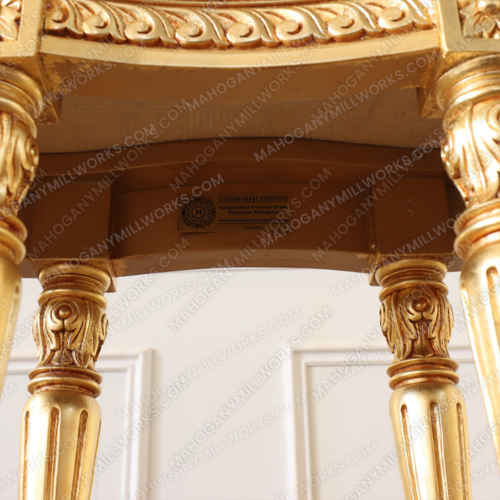 Gold Leaf Marble Top Occasional Table