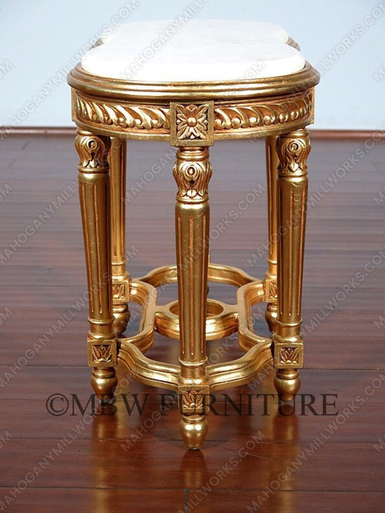 Gold Leaf Marble Top Occasional Table