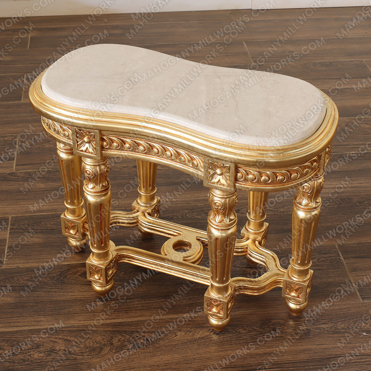 Gold Leaf Marble Top Occasional Table