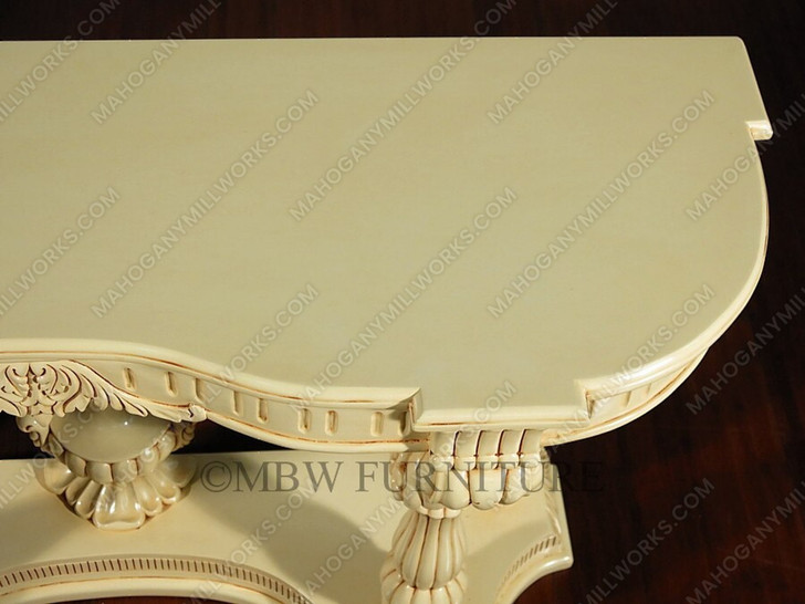 Antiqued Cream Wall Hall Console Table