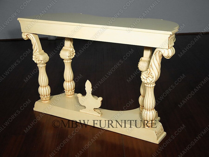 Antiqued Cream Wall Hall Console Table