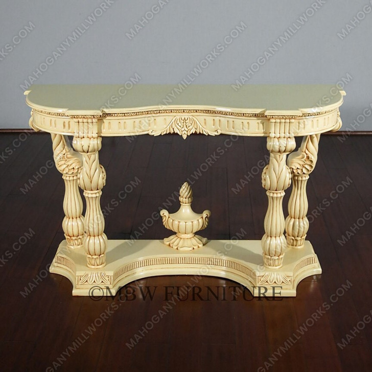 Antiqued Cream Wall Hall Console Table
