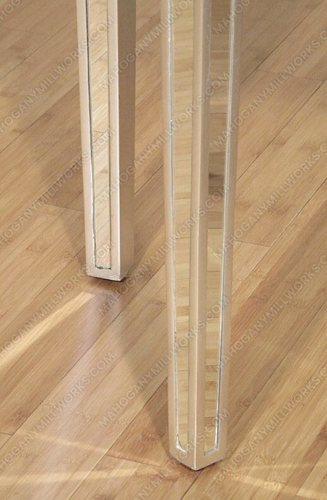 Distressed Silver Sheraton Mirrored Demilune Console Table