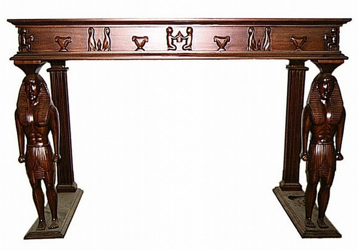 Solid Mahogany Egyptian Style Wall Console Table