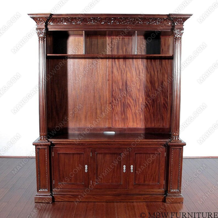 6.5ft Mahogany TV Entertainment Media Cabinet