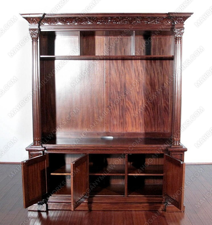 6.5ft Mahogany TV Entertainment Media Cabinet