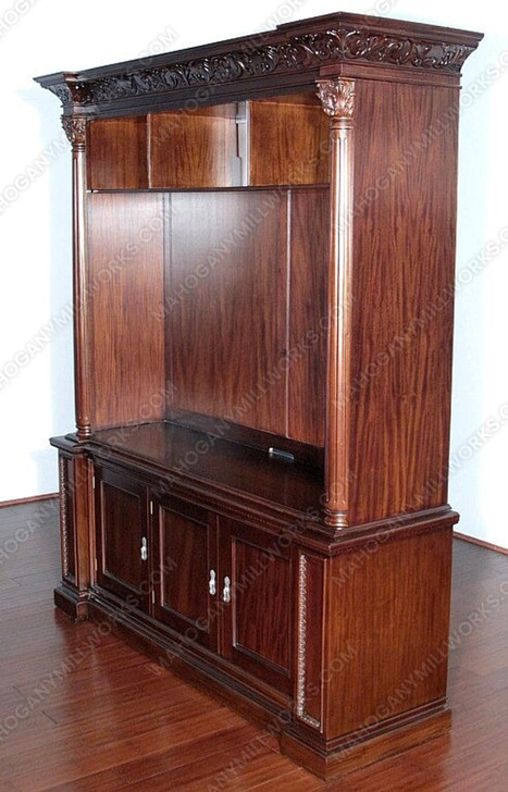 6.5ft Mahogany TV Entertainment Media Cabinet