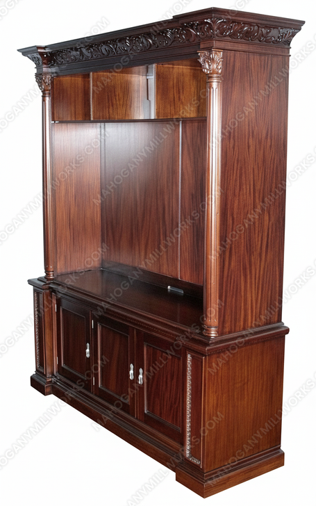 Solid Mahogany TV Media Entertainment Cabinet Center