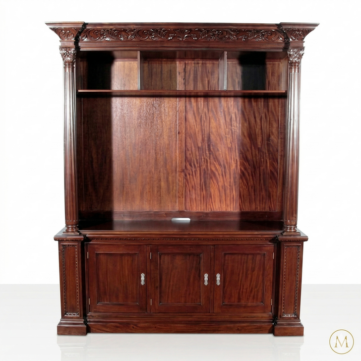 6.5ft Mahogany TV Entertainment Media Cabinet