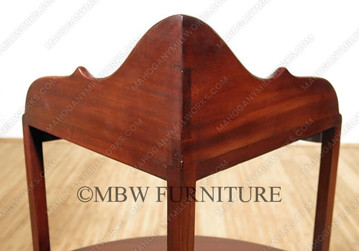 Distressed Solid Mahogany Corner Side Table w/ Drawers