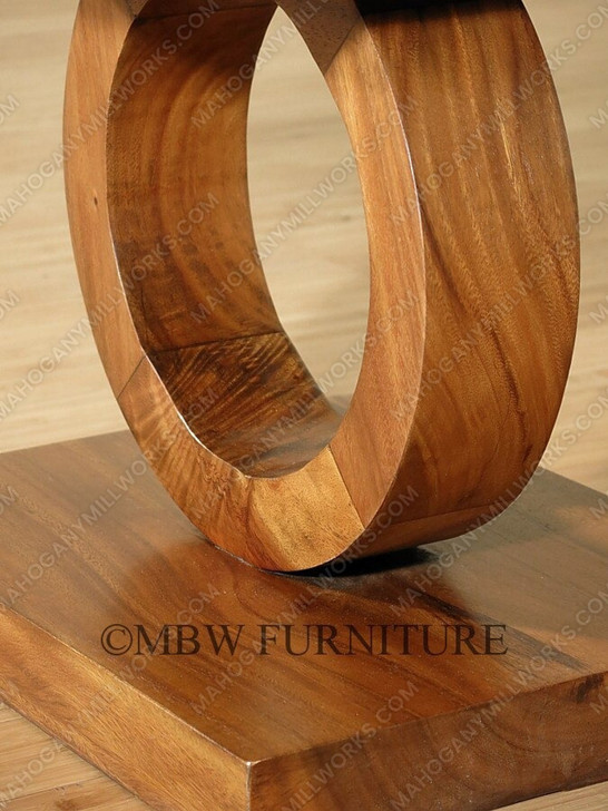 Pair of 2 Vintage Solid Teak Wood Art Deco Occasional End Side Tables