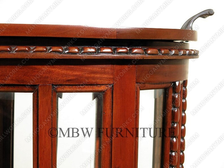 Solid Mahogany Cherry Victorian Kidney Dumbwaiter Table w /Tray