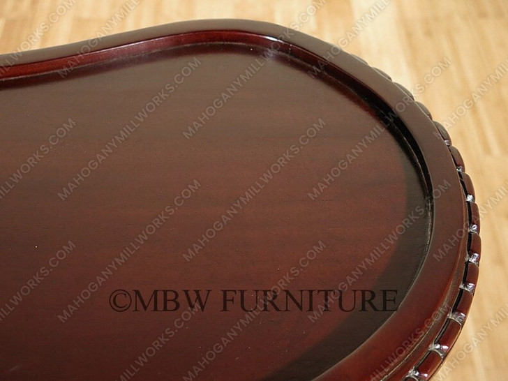 Solid Mahogany Dark Brown Victorian Kidney Dumbwaiter Table w /Tray