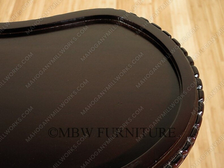 Solid Mahogany Espresso Victorian Kidney Dumbwaiter Table w /Tray