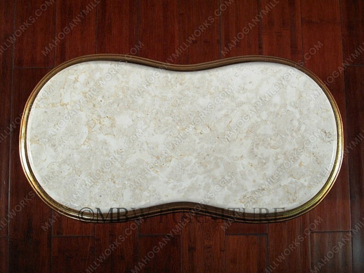 French Gold Leaf Occasional Table with Marble Top