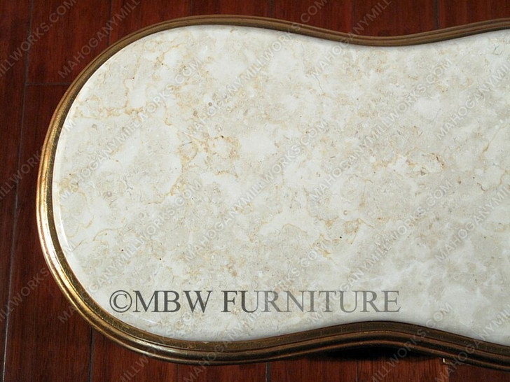 French Gold Leaf Occasional Table with Marble Top