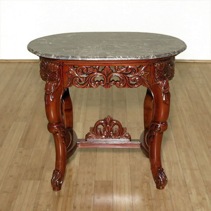 Solid Mahogany Marble Top Occasional Centre Table