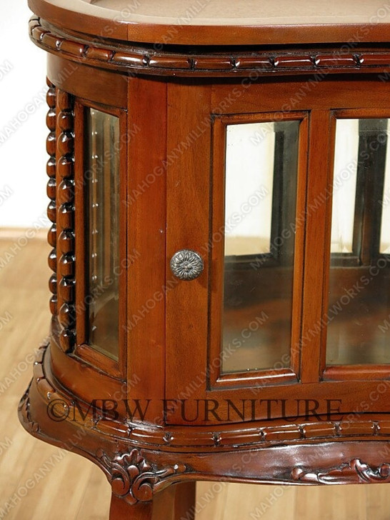 Solid Mahogany Victorian Kidney Dumbwaiter Table w /Tray