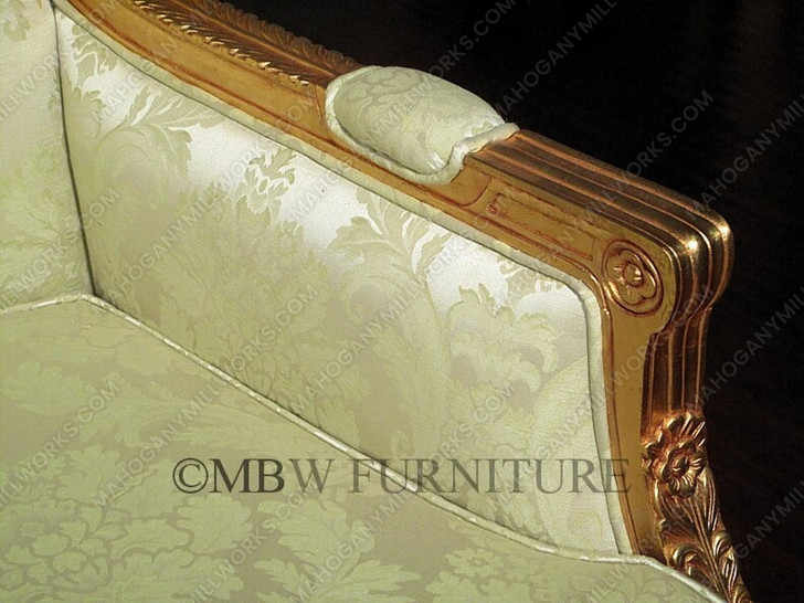 6ft Gold French 3-Seat Couch Sofa