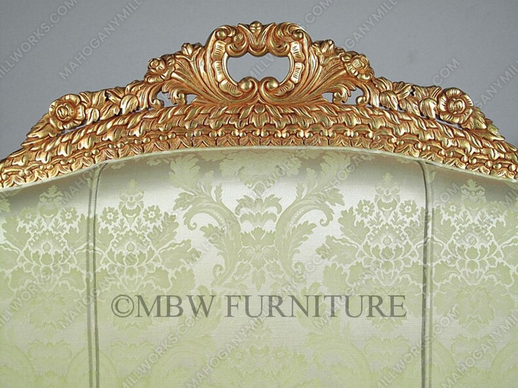 6ft Gold French 3-Seat Couch Sofa