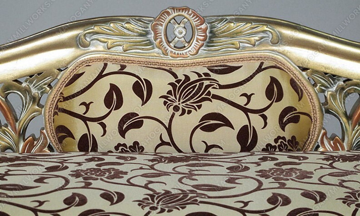 Antiqued Gold French Louis Loveseat Settee