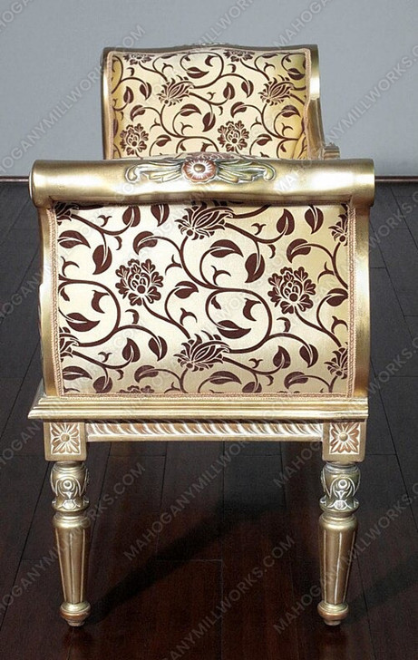 Antiqued Gold French Louis Loveseat Settee