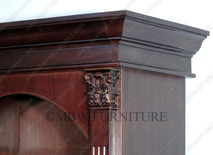 11ft Bespoke Mahogany Sectional Bookcase Cabinet