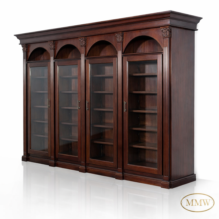 11ft Custom Mahogany Sectional Bookcase