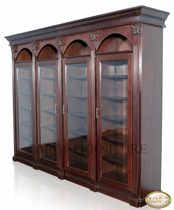 11ft Custom Mahogany Sectional Bookcase