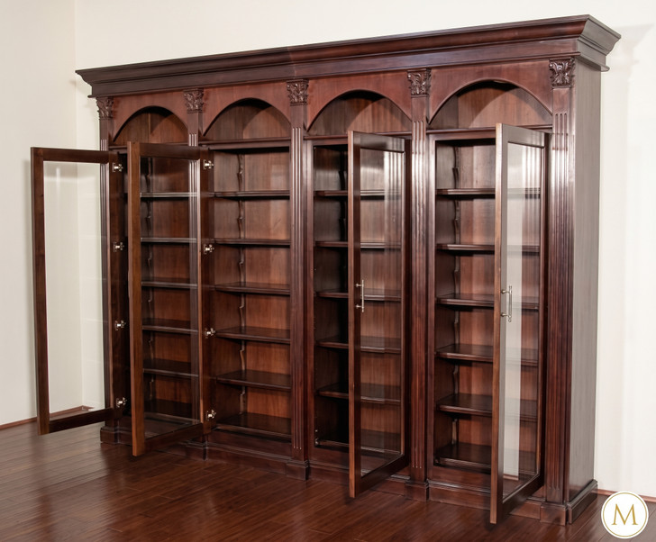 11ft Custom Mahogany Sectional Bookcase