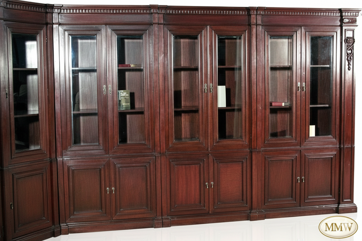 13ft Mahogany Sectional Corner Bookcase