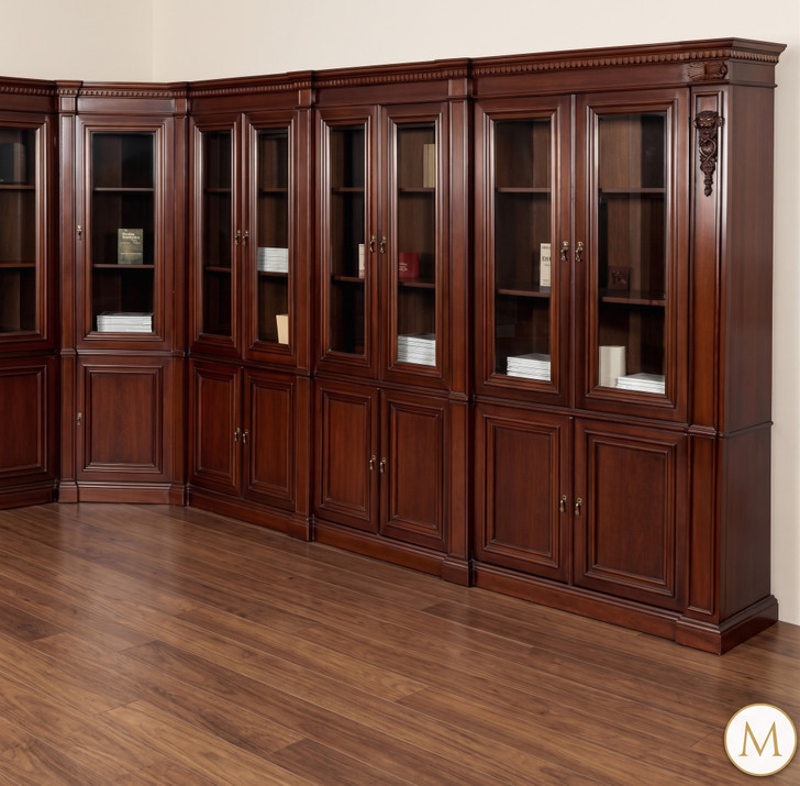 13ft Solid Mahogany Sectional Bookcase Unit