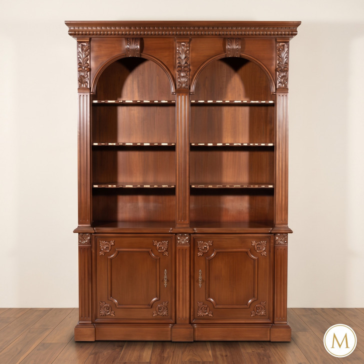 Mahogany Double Open Dome Bookcase