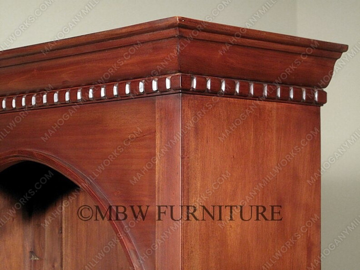 Tall Distressed Arched Open Bookcase