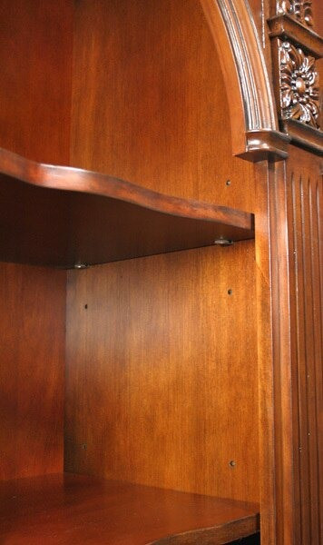 Tall Mahogany Double Open Bookcase