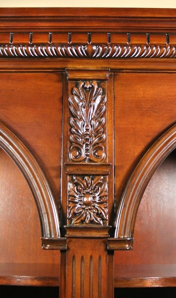 Tall Mahogany Double Open Bookcase