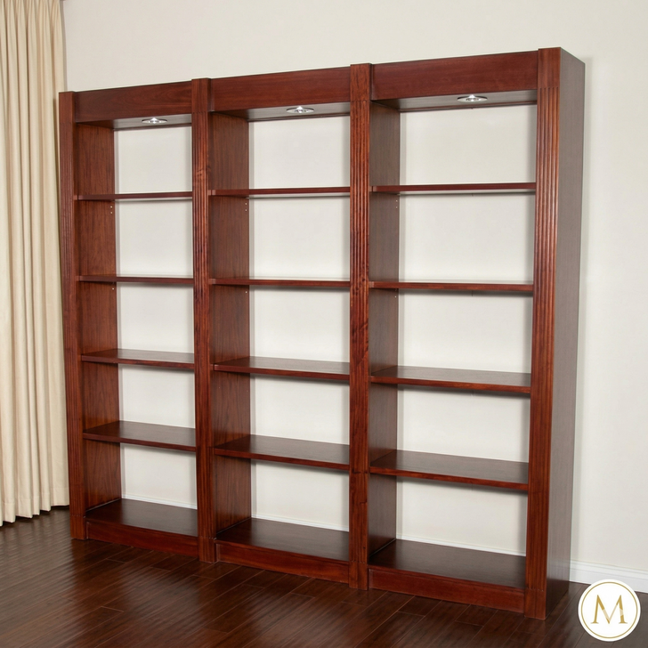 8ft Cherry 15-Tier Open Wall Display