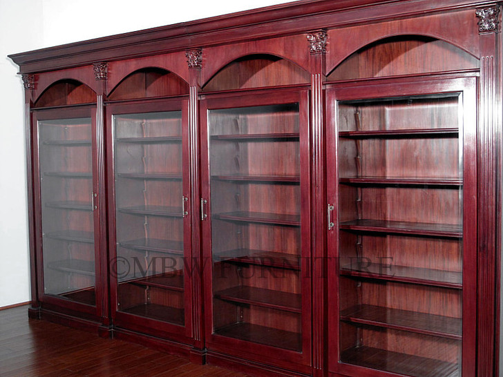 14ft Mahogany Four Door Sectional Bookcase
