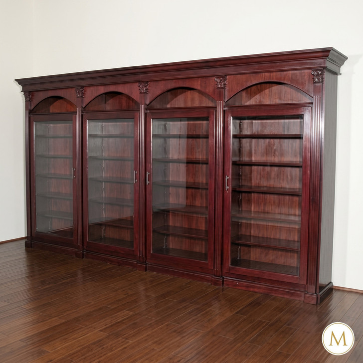 14ft Mahogany Four Door Sectional Bookcase