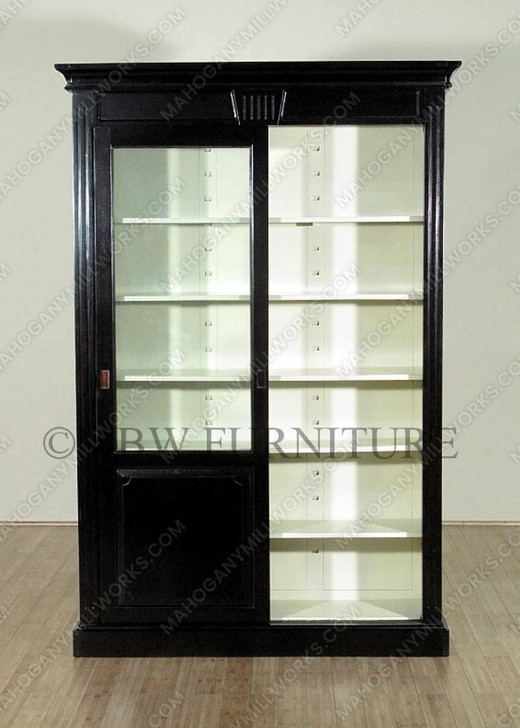 7Ft Espresso Office Bookcase Display Cabinet
