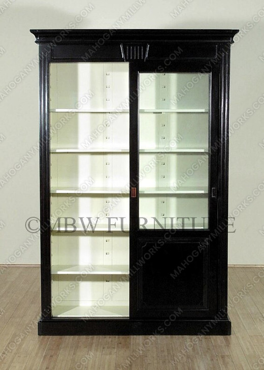7Ft Espresso Office Bookcase Display Cabinet
